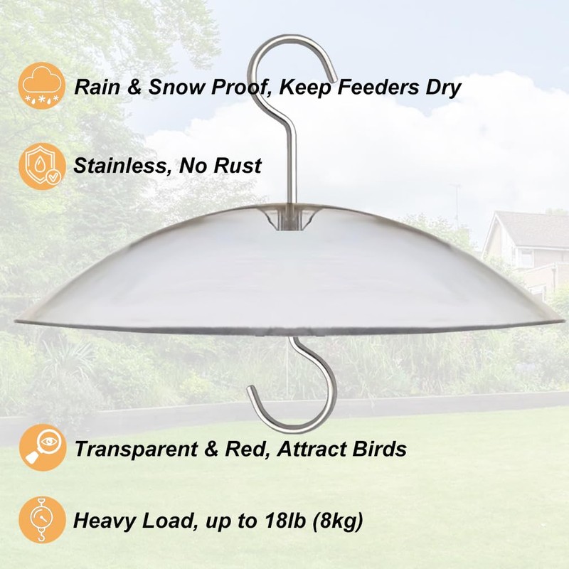 8" Mini Rain Cover for Bird Feeder/House - Clear Small