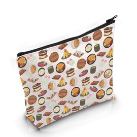 VAMSII Japan Lover Gift Japan Food Design Makeup Bag Japanese Cuisine Cosmetic Bag Japan Culture Lover Gift Japan Trip Gift (Japan Food Design M)