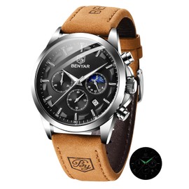 BENYAR Men's Watches Chronograph Date Watch Analogue Quartz Waterproof Luminous Business Casual Fashion Wrist Watches Gift for Men