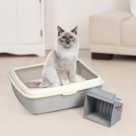 KeDDii Scoop 6in1 KATZENSTREUSCHAUFEL Grau Kotschaufel Streuschaufel Katzenstreusieb Katzenklo Katze 70