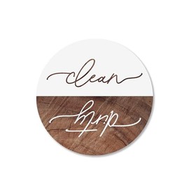 ThreeKin Clean/Dirty Magnet for Dishwasher, Kitchen Gadget Gift, Easy-to-Read Strong Magnetic Indicator Sign for Home Decor and Organization