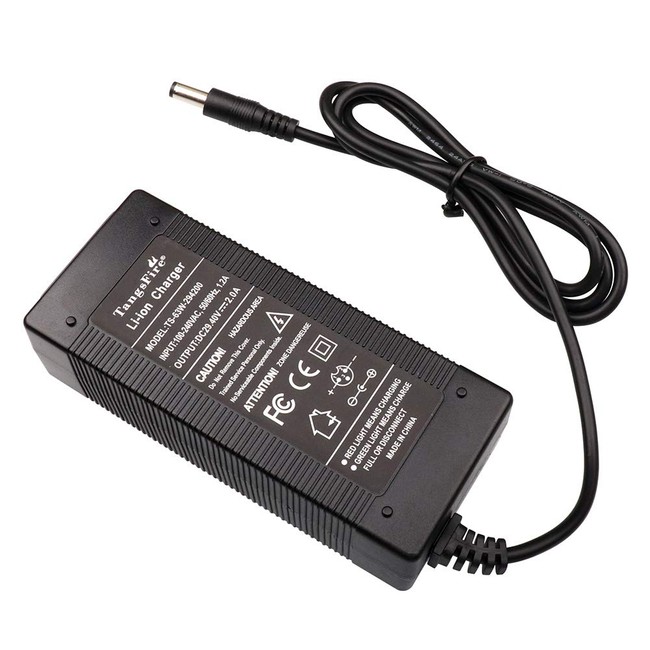 tangsfire 29.4V 2A Charger 25.2V 25.9V 24V Input 100-240V AC-DC DC 5.5 x 2.1 mm Plug Charge Port for 7S Lithium Battery Pack