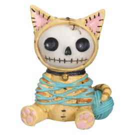 SUMMIT COLLECTION Furrybones Calico Mao Mao Signature Skeleton in Kitty Cat Costume Wrapped in Yarn