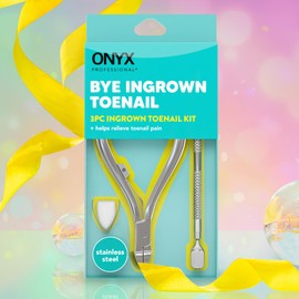 Onyx Professional Ingrown Toenail Kit with Toenail Clippers & Double-Ended Cuticle Pusher, Durable Stainless Steel, Easy to Use Ingrown Toenail Removal Kit, 2 Piece at-Home Pedicure Tools