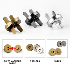 Zhenle 30 Sets Magnetic Buttons Snap Fasteners 18mm 14mm No Sewing Snap Buttons Set Magnetic Clasp for Craft Bag,Purses,Leather Craft Supplies