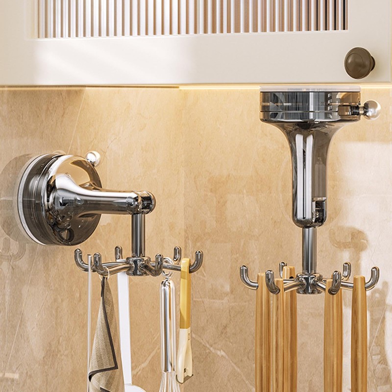 Hooks for Kitchen Utensils | Suction Cup Rotatable Utensil Hanger