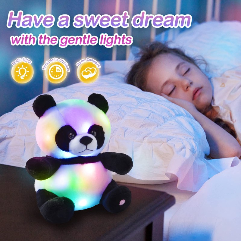 WEWILL Light up Panda Stuffed Animal LED Panda Bear Soft