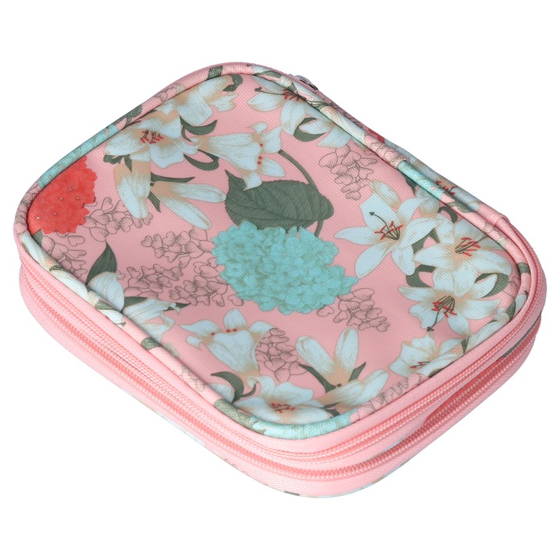 Storage Bag Waterproof Oxford Cloth Pink Lily Portable Household Daily