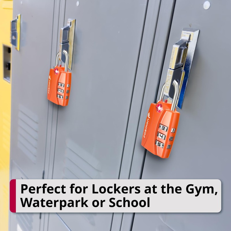 Fosmon TSA Approved Luggage Locks, 3 Digit Combination, 4 Pack