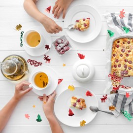 Confetti Christmas Decoration, 500 Pieces Christmas Tree Confetti Decoration Set, Christmas Confetti, Confetti Sequins for Christmas Party Confetti Table Decoration Snowflake Santa Reindeer Christmas