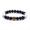 Joya Gift Womens Mens Beaded Owl Bracelets Chakra Bracelets,Black White