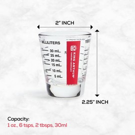 King Arthur Baking Company Mini Measure Shot Glass, for Multi-Purpose Liquid and Dry Ingredients, Black, Set of 3