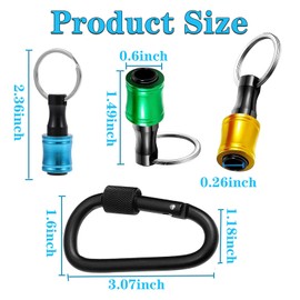 WANGR 6 Pieces Extension Bar Drill Screw Adapter 1/4 Inch Keychain Screwdriver Bits Holders, Aluminum Alloy Screwdriver Bits Holder Set