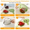 BOPOREAE Multifunctional Fruit and Vegetable Washing Bowl with Lid, Fruit
