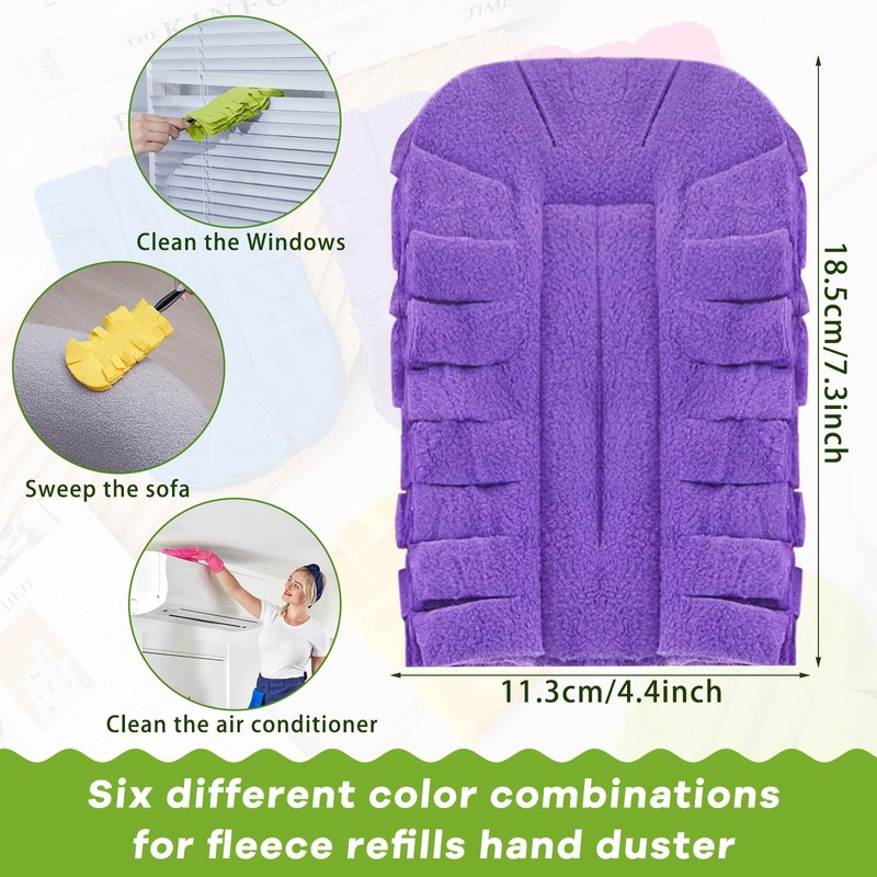 Zubebe 20 Pcs Duster Refill Reusable Fleece Duster Refills Feather