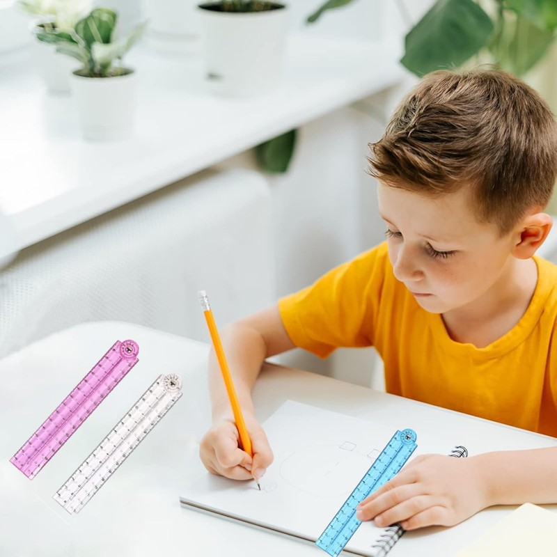 3 Pcs Foldable Ruler, Ruler 30cm Folding, Color Ruler 30cm,