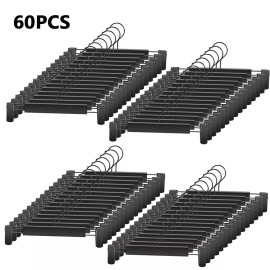 Unbranded 60 Pack Clothes Pants Hangers with 360 ° Swivel Hooks, Adjustable Clips