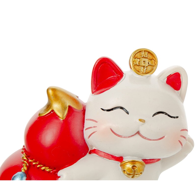 Maneki Neko Statue - Tiny Money Lucky Cat, Caishen Cat,