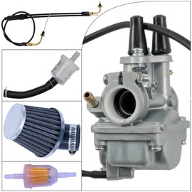 GLENPARTS Carburetor Assembly Replaces for Yamaha Y-Zinger 80 PW80 ZINGER 1991 1992 1993 1994 1995 1996 1997 1998-2000 2001 2002 2003 2004 2005 2006 CARB Kids Dirt Bike Throttle Cable