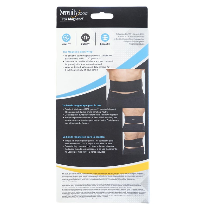 SERENITY2000 Magnetic Back Wrap, Large/XL Fits Waist up to 50"