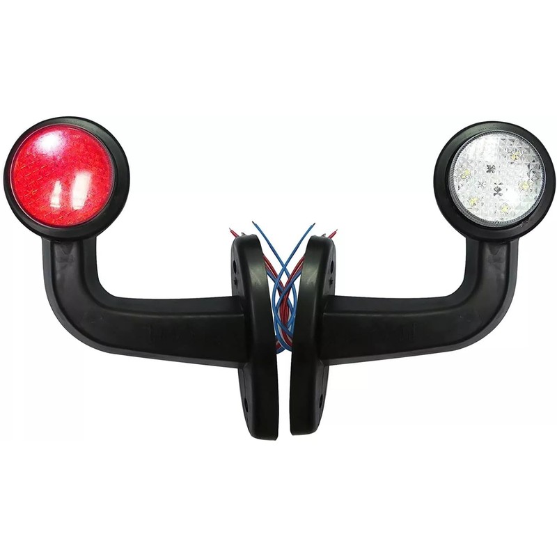 2X LEDSide Marker Lights Elbow Rubber Outline Rear Trailer Truck
