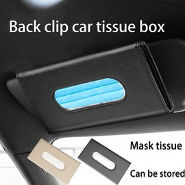 Sun Visor Napkin Holder Car Visor Tissue Holder (Beige)