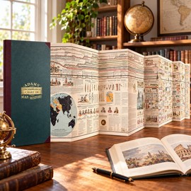 Folded History Timeline Chart for Study – Gold-Stamped Adams Synchronological Chart for Home Reference