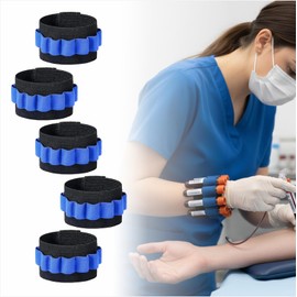 Phlebotomy Tube Holder Wristband with 8 Collection Tubes, Nurses Draw Practice Accessories, 5 Pcs