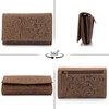 ekavale Ladies Leather Wallet Flower RFID Blocking Long Wallet with