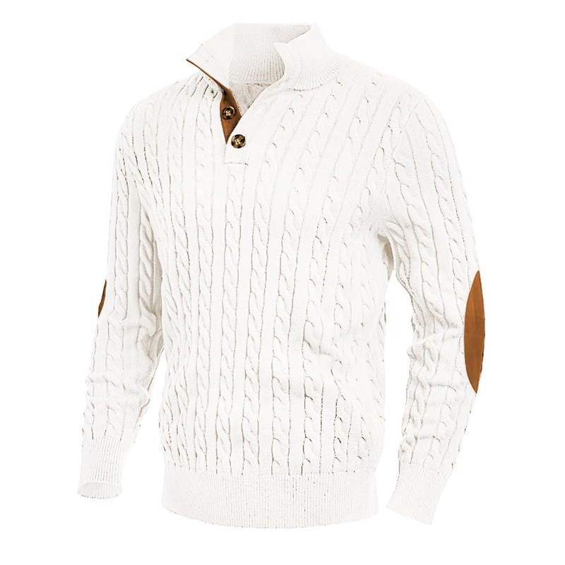JMIERR Mens Cable Knit Pullover Sweater Heavyweight Loose fit Casual