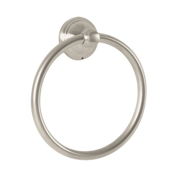 hansgrohe Towel Ring Timeless 7-inch Classic Towel Holder in Brushed Nickel, 06095820