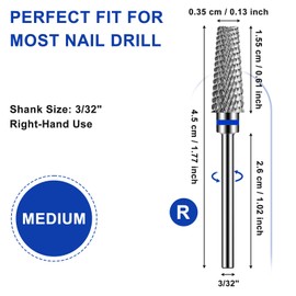 CGBE 5-in-1 Nail Cutter Attachments, Tungsten Carbide Nail Cutter Bit for Removing Acrylic Polygel and Hard Gel, 3/32 Inch Cutter Bit for Gel Nails, Manicure, Pedicure Tools