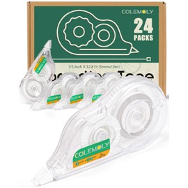 Correction Tape, Pack of 24, Effortlessly Create Clean and Tidy Writing with No Drying Time, Office Supplies, School Supplies, 1/5 Inch X 32.8 Ft (5mmx10m)