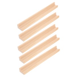 Operitacx 5pcs Wooden Domino Racks for Mexican Train Elegant Tile Holders Durable Wood Construction Compatibility for Dominoes Mahjong Letter Games Secure Design