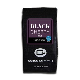 Black Cherry Decaf Coffee by Coffee Beanery | 12oz Flavored Decaf Coffee Ground Medium Roast Coffee | 100% Specialty Arabica Coffee Ground | Gourmet Coffee | Flavored Fine Ground Coffee Medium Roast