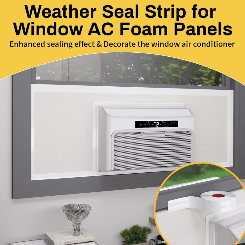 Powrocket 20Ft Weather Sealing Tape for Window Air Conditioner Side