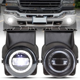 KEWISAUTO LED Fog Lights Kit with DRL for GMC Sierra 2003-2006, Bumper Light Driving Light Fog Lamps with Daytime Running Lights for 2003 2004 2005 2006 GMC Sierra 1500 2500HD 3500HD Accessories