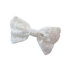 White Large Lace Bow Hair Clip for Women, Spring Clip Hairpin Hair Pins for Wedding Party Date Valentine's Day Birthday Gift
