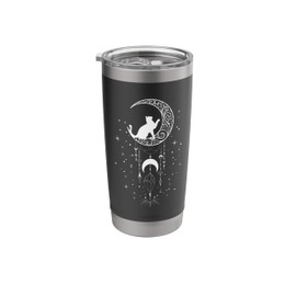 Astrology, Cat, Crescent moon, Dream catcher, Esoteric Stainless Steel Insulated Tumbler