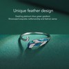 Open Ring S925 Sterling Silver Dazzling Platinum Blue Green Gradient