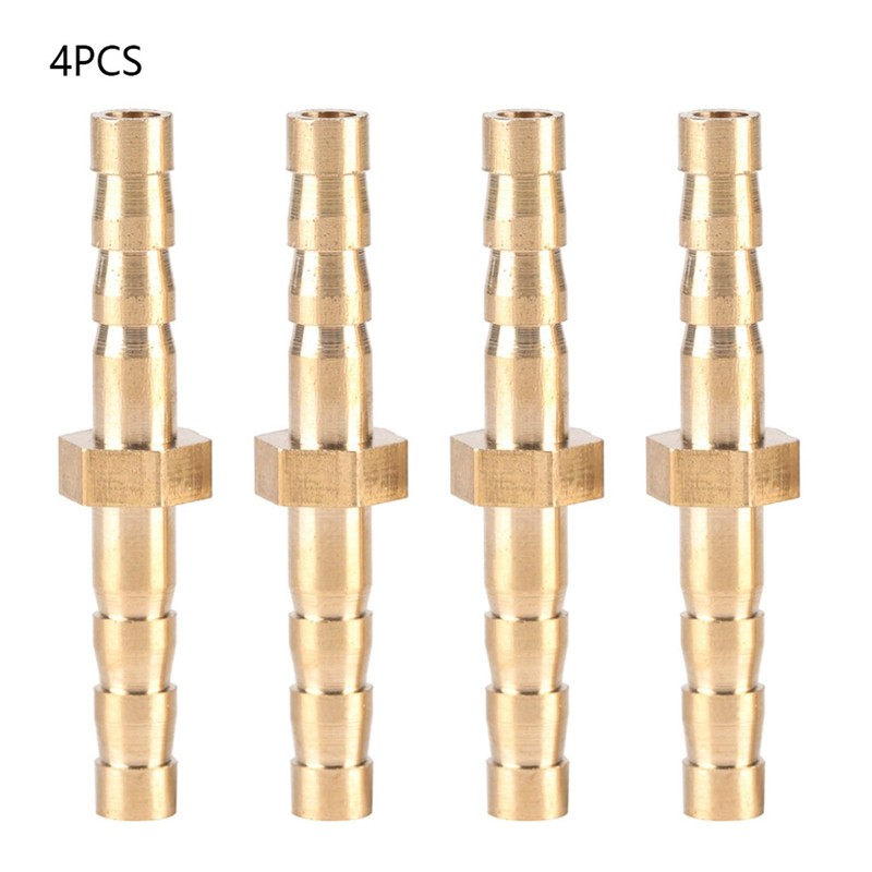 4 Pieces 4-4 mm Brass Fitting Hose Barb Splicer Mender