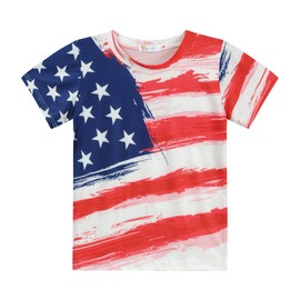 Boys 4th of July Shirt American Flag T-Shirts for Kids Toddler Patriotic Tee Tops Boy Memorial Day Shirts 7T 8T