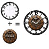 25cm Circular Iron Wall Clock with a Chalkboard Paint Centersheet