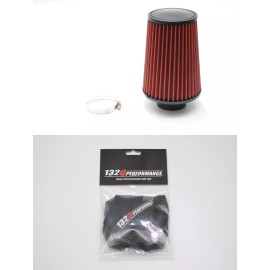 1320 Performance 2.75 inch Universal air filter & pre filter reusable Tall red