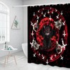 JAWO Funny Cat Shower Curtain, Black Cat Pentagram Death Black