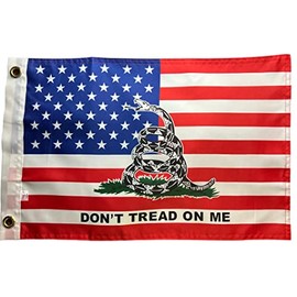 Small 12''x18" Flag Don't Tread on Me American Flag Gadsden Boat Car Bike Kayak