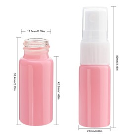 Newzoll 9pcs 10ml Glass Spray Bottle for Essential Oils Small Empty Refillable Travel Fine Mist Sprayer Bottle, for Cleaning, Aromatherapy Dispenser (Pink, funnel and dropper included)