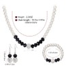 MJARTORIA blanco negro perlas de imitación collar arete pulsera conjunto