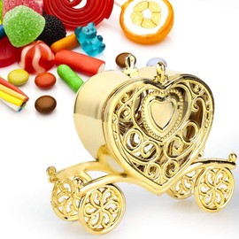 MAGT Wedding Candy Boxes, Pack of 12 Romantic Royal Heart Shpaed Promotion Candy Boxes Gift Box for Wedding Party Gifts (Gold)