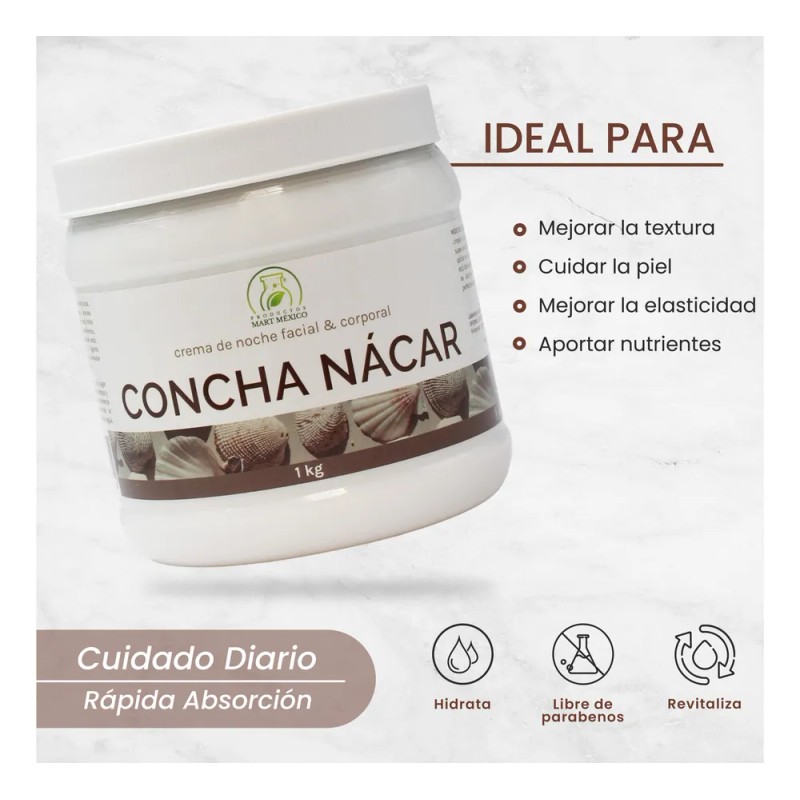Crema De Concha Nácar (1 Kilo) Todo Tipo De Piel